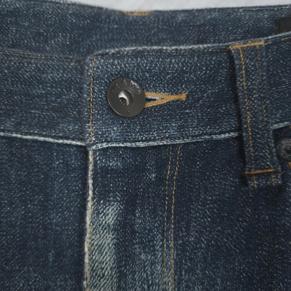 Rag & Bone Miramar Pants Mens 33 Blue Fit 4 Straight Cotton Terry